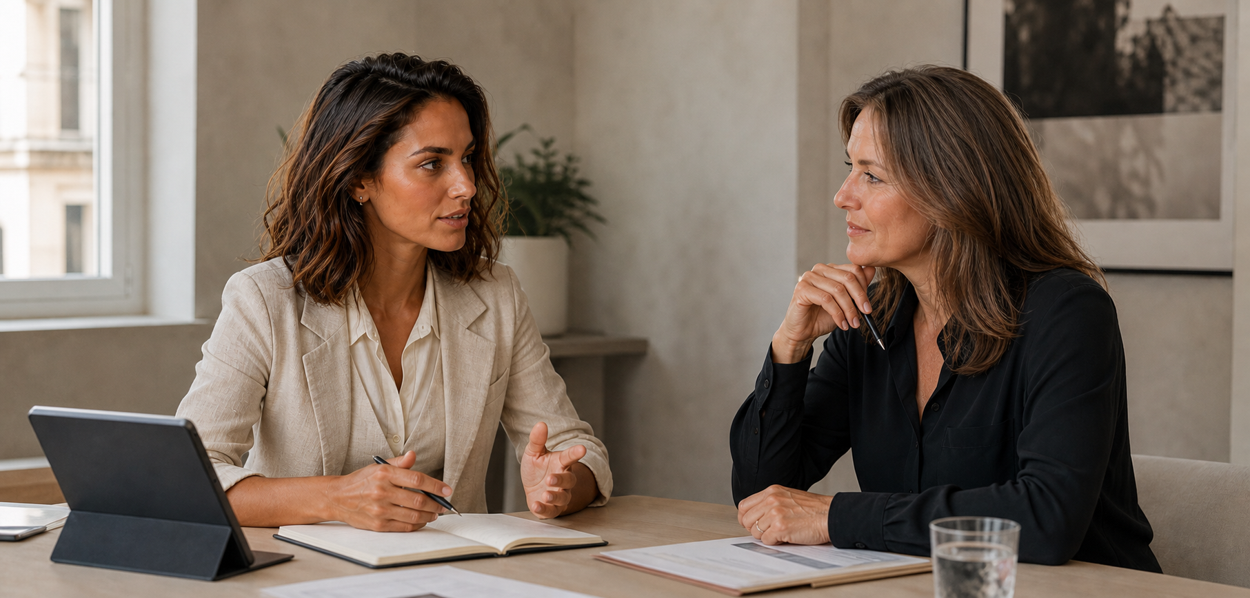 Ness en entretien avec une cliente